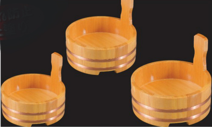 木製白木釜あげ 5寸片手桶盛込器/冷や麦・素麺用（木）
