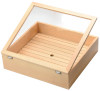 木製　ネタ箱　目皿 アクリル蓋付（自在蓋仕様）フラット