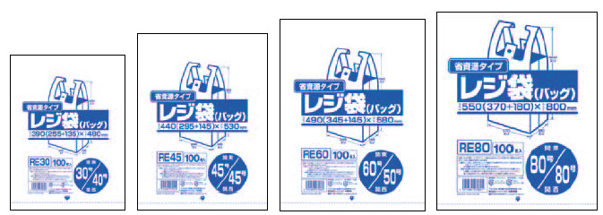 業務用省資源タイプ レジ袋 乳白(100枚入)