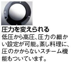 圧力を変えられる