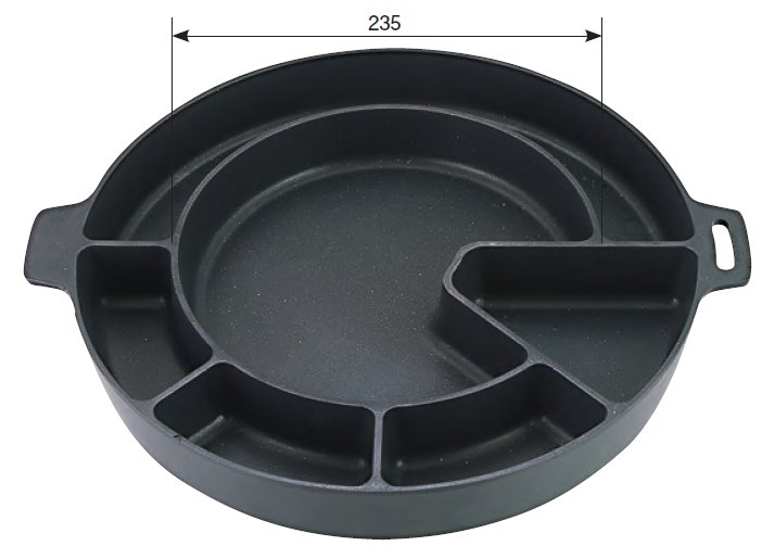 ダッカルビ鍋 変形仕切 直火・ＩＨ両用 φ342ｍｍ
