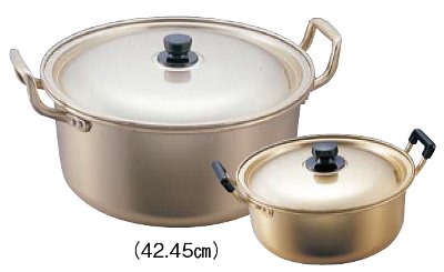 アカオ しゅう酸実用鍋 金色の両手鍋/炊き出しの通販サイト-フクジネット