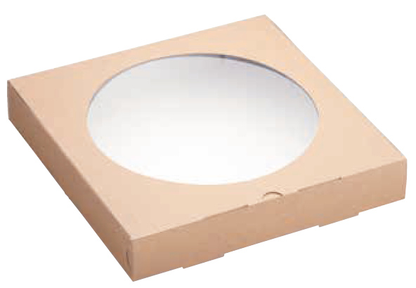 クラフトピザBOX窓付き 正角(25枚入)