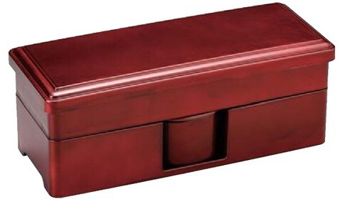 六角木目松花堂（A) 金ライン