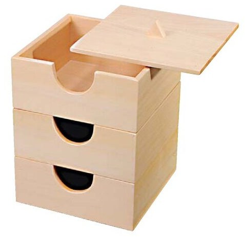 木製 4.3寸 のぞき松花堂 白木