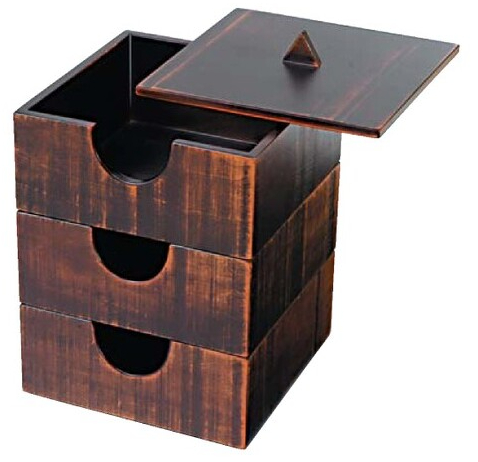 木製 4.3寸 のぞき松花堂 栃塗