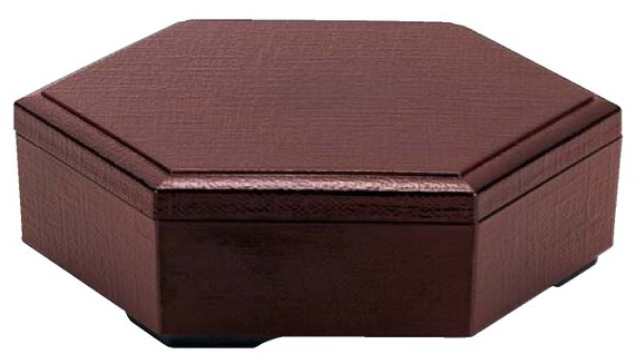 新尺0寸 布目六角弁当 溜(A)