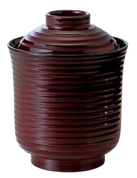 耐熱 線引き箸洗椀（小）溜内黒 蓋付