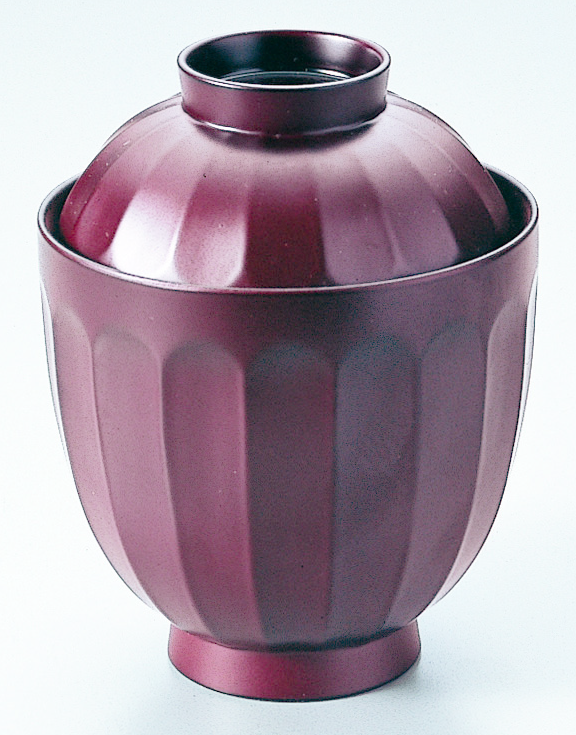 耐熱 菊型小吸物椀 チーク内黒 蓋付