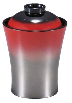 耐熱 竹泉箸洗椀 黒朱/銀ぼかし内黒 蓋付