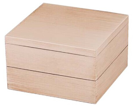 6寸行楽角重(パッキン付)白柾目