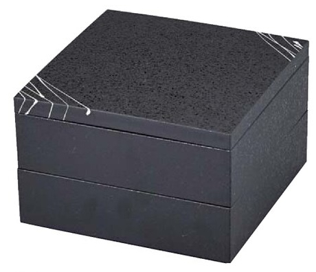 6寸行楽角重(パッキン付)黒タタキ白乱糸