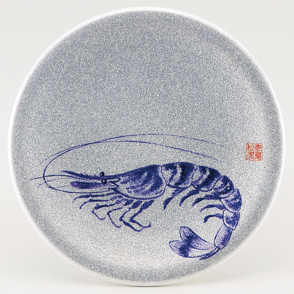 回転寿司皿 耐熱φ150 シルバーパール 日本海 車エビ