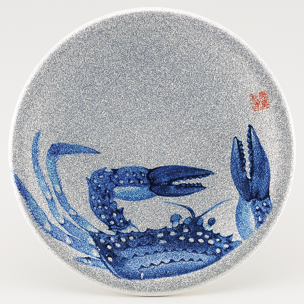 回転寿司皿 耐熱φ150 シルバーパール 日本海 渡りカニ