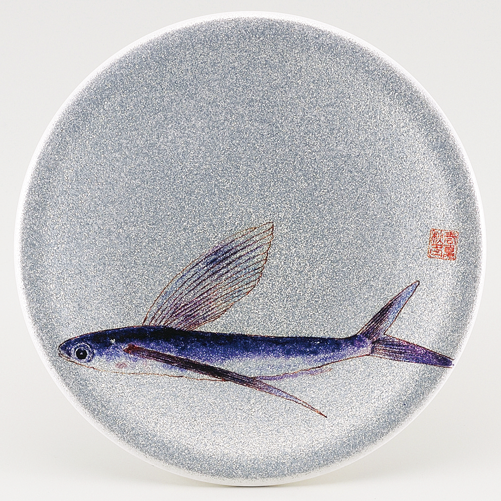 回転寿司皿 耐熱φ150 シルバーパール 日本海 トビウオ