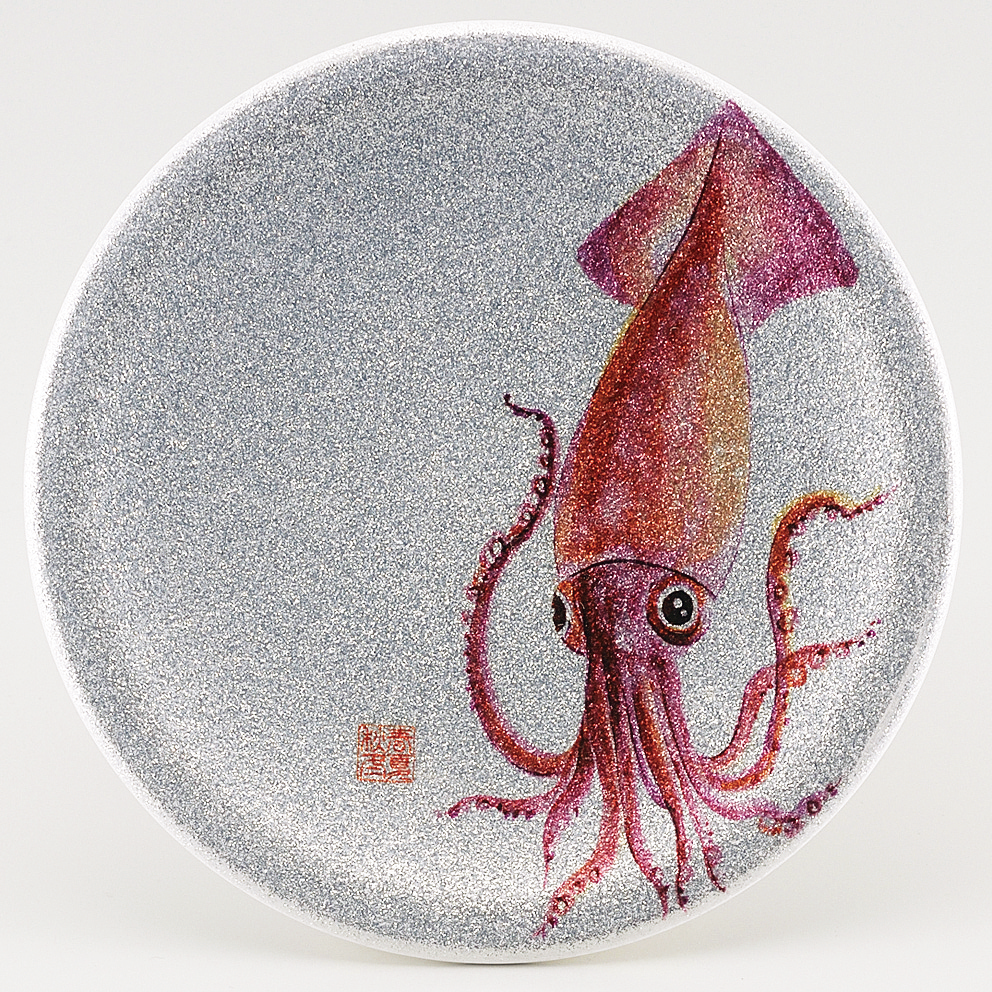 回転寿司皿 耐熱φ150 シルバーパール 日本海 イカ