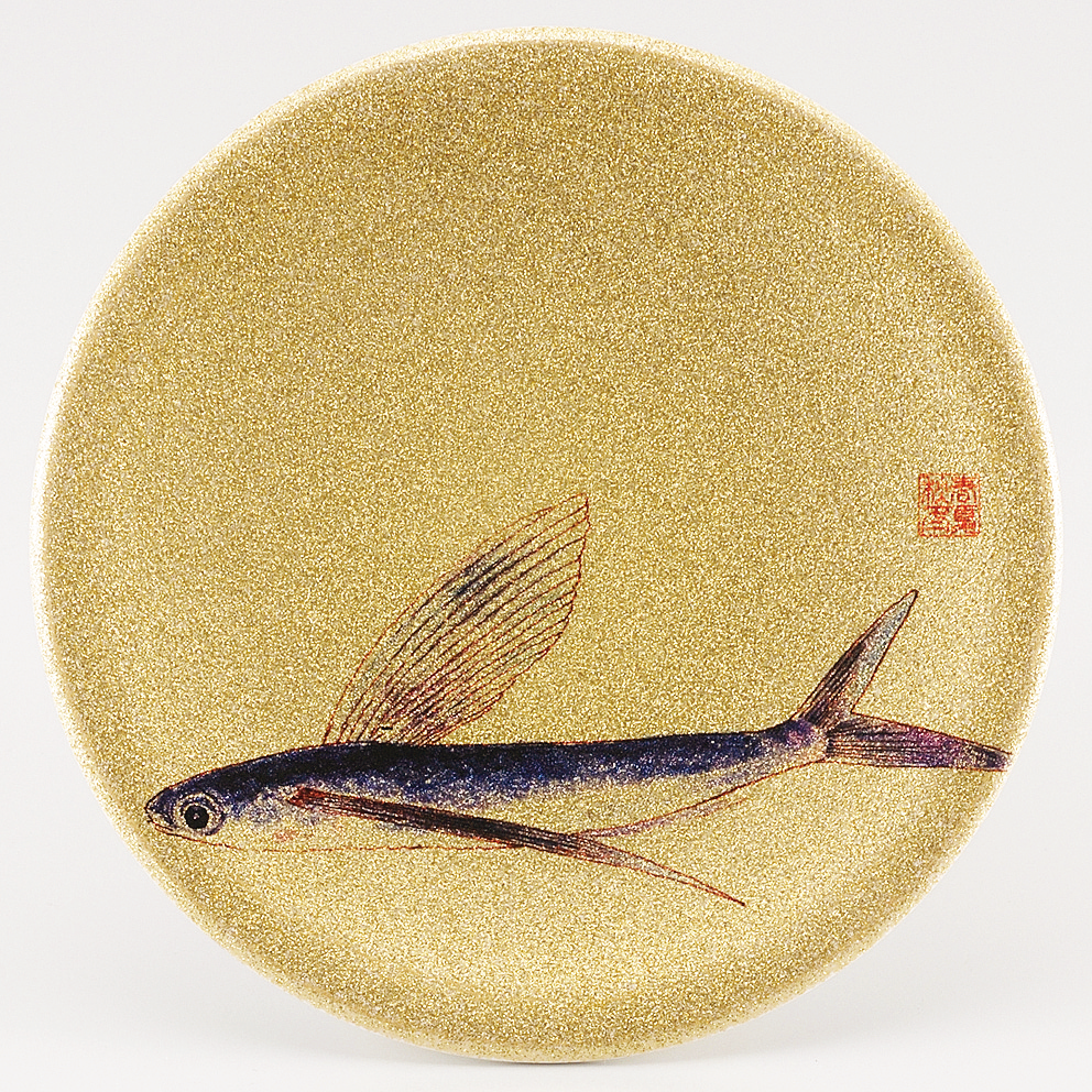 回転寿司皿 耐熱φ150 ゴールドパール 日本海 トビウオ