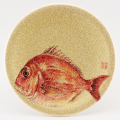 φ150寿司皿 ゴールドパール真鯛