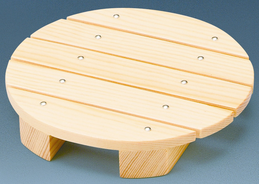 回転寿司皿用丸目皿（スベリ止付） 木製