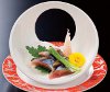 回転寿司皿用 日月かまくら盛器 ホワイトアクア