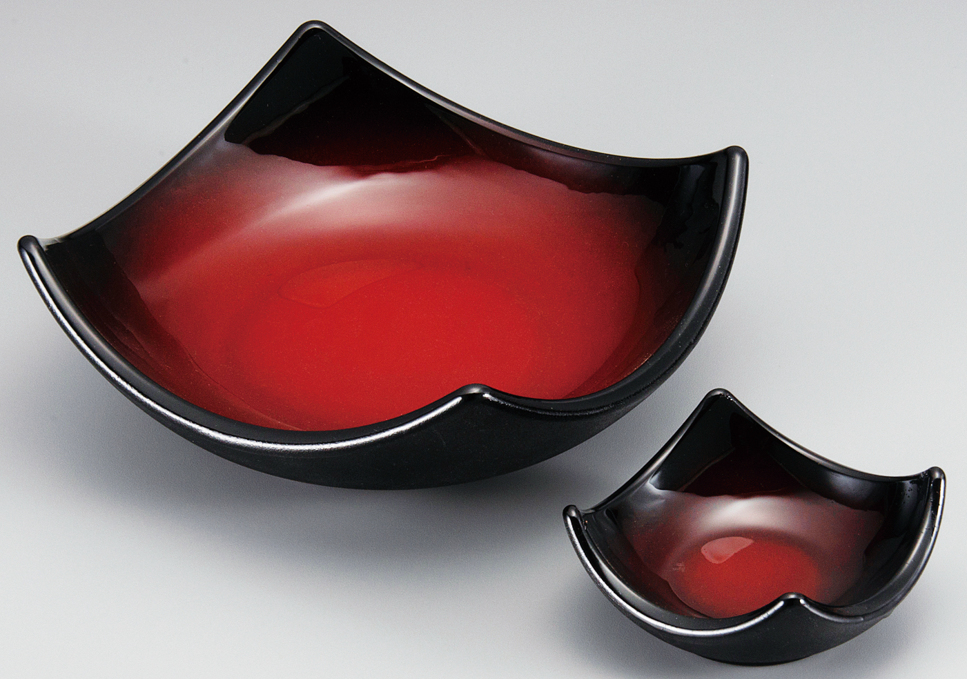 陶器調 5寸 冠盛鉢 朱黒ぼかし