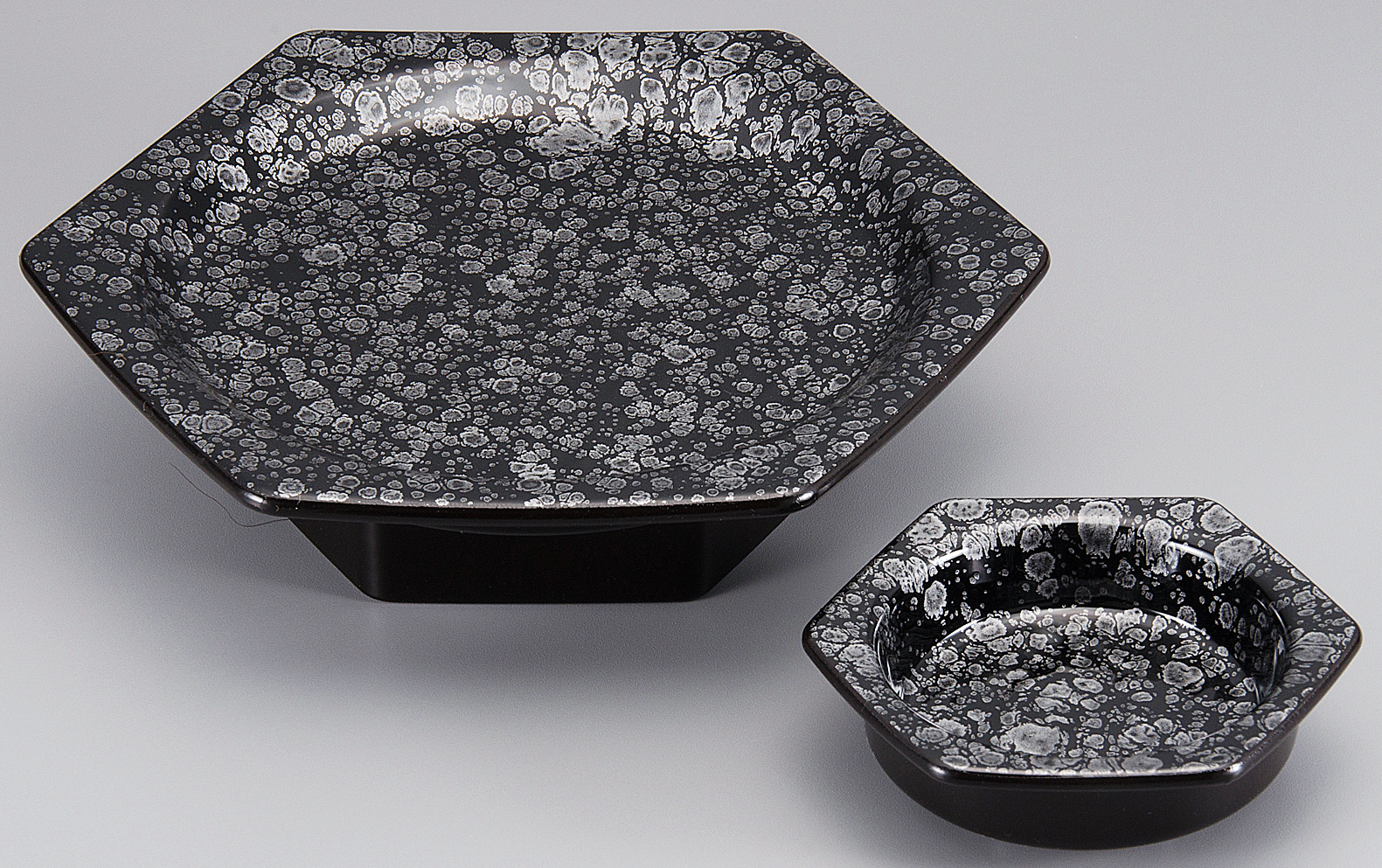 陶器調 6.5寸 亀甲高月盛鉢 銀津軽