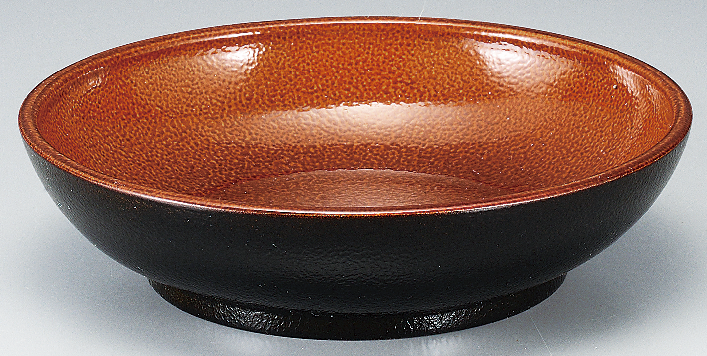 陶器調 5.8寸 丸平鉢 漆調春慶塗