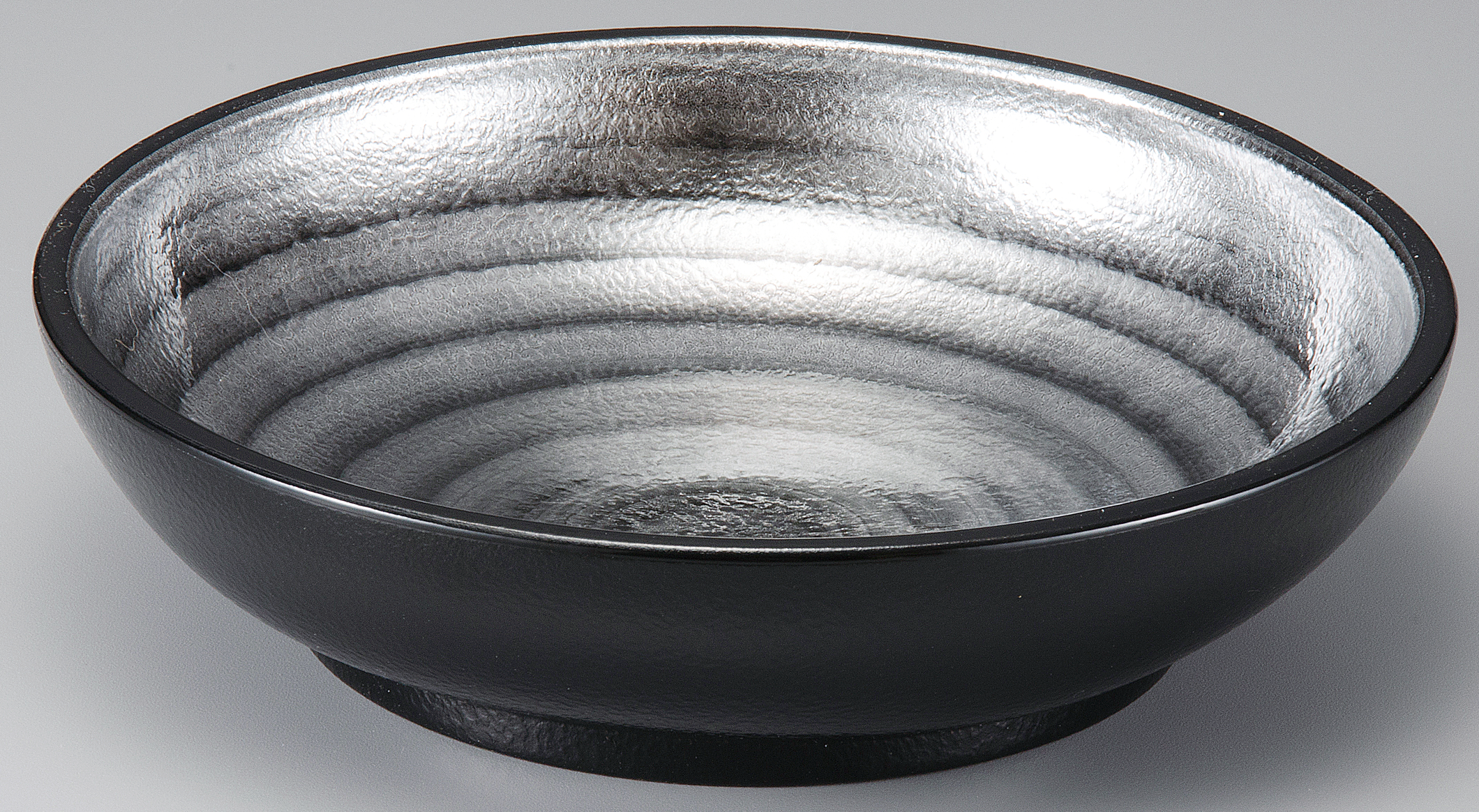 陶器調 5.8寸 丸平鉢 銀渦