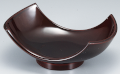 陶器調 舟型錦鉢 漆調溜塗