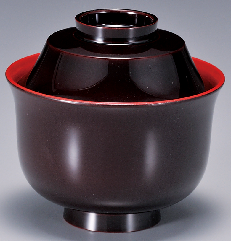 3.2寸 富士型小吸椀 溜内朱