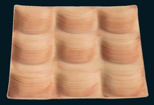 30ｃｍ角渕付1/5プレート  溜パール