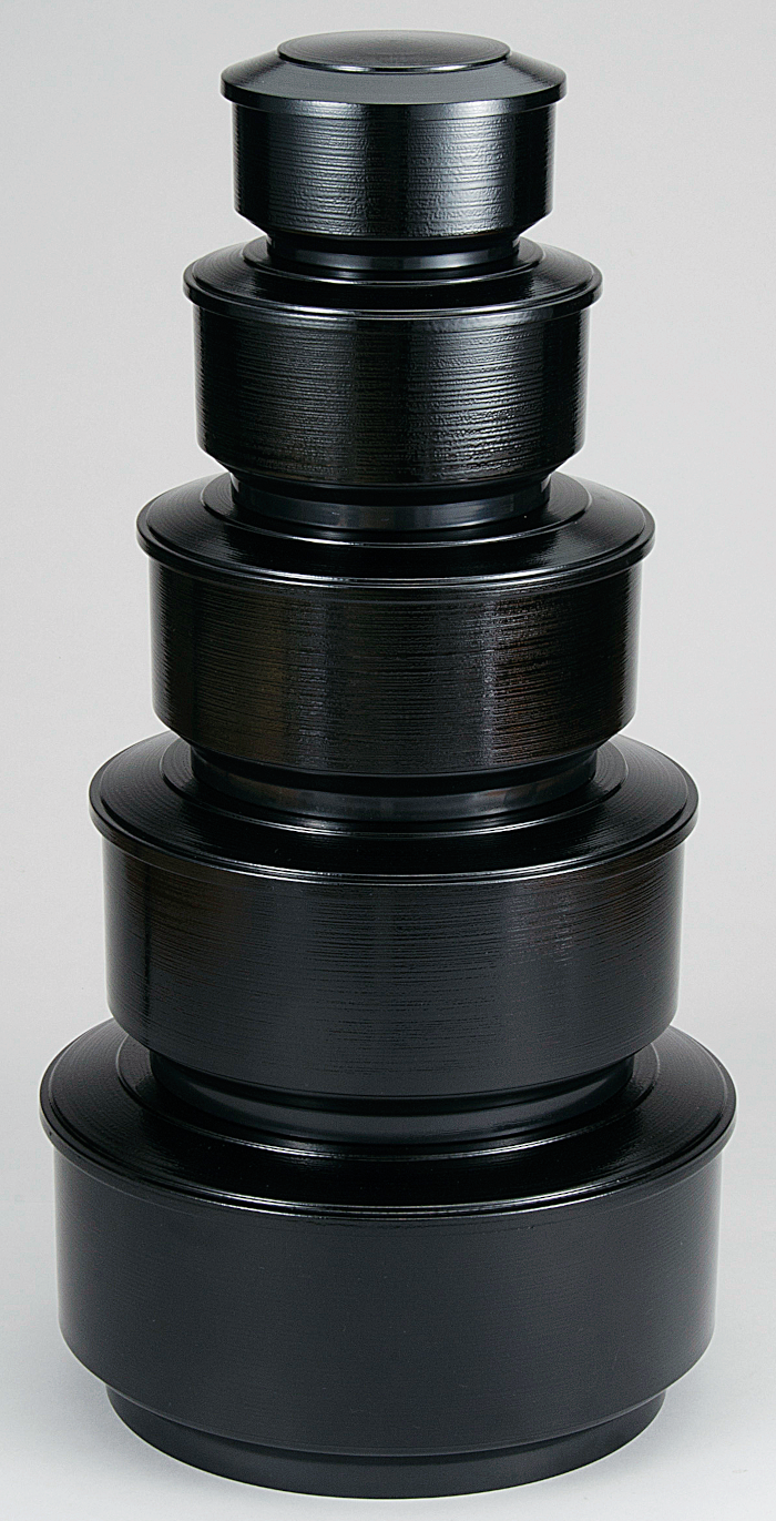 飯器（杓子付）黒刷毛目（内黒）