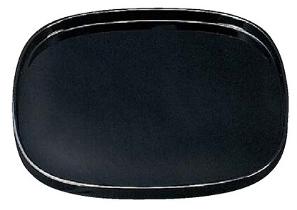 会席丸盆 黒乾漆裏黒