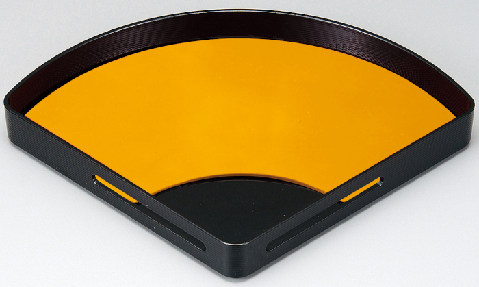 扇面すかし盛器 26ｃｍ 黒