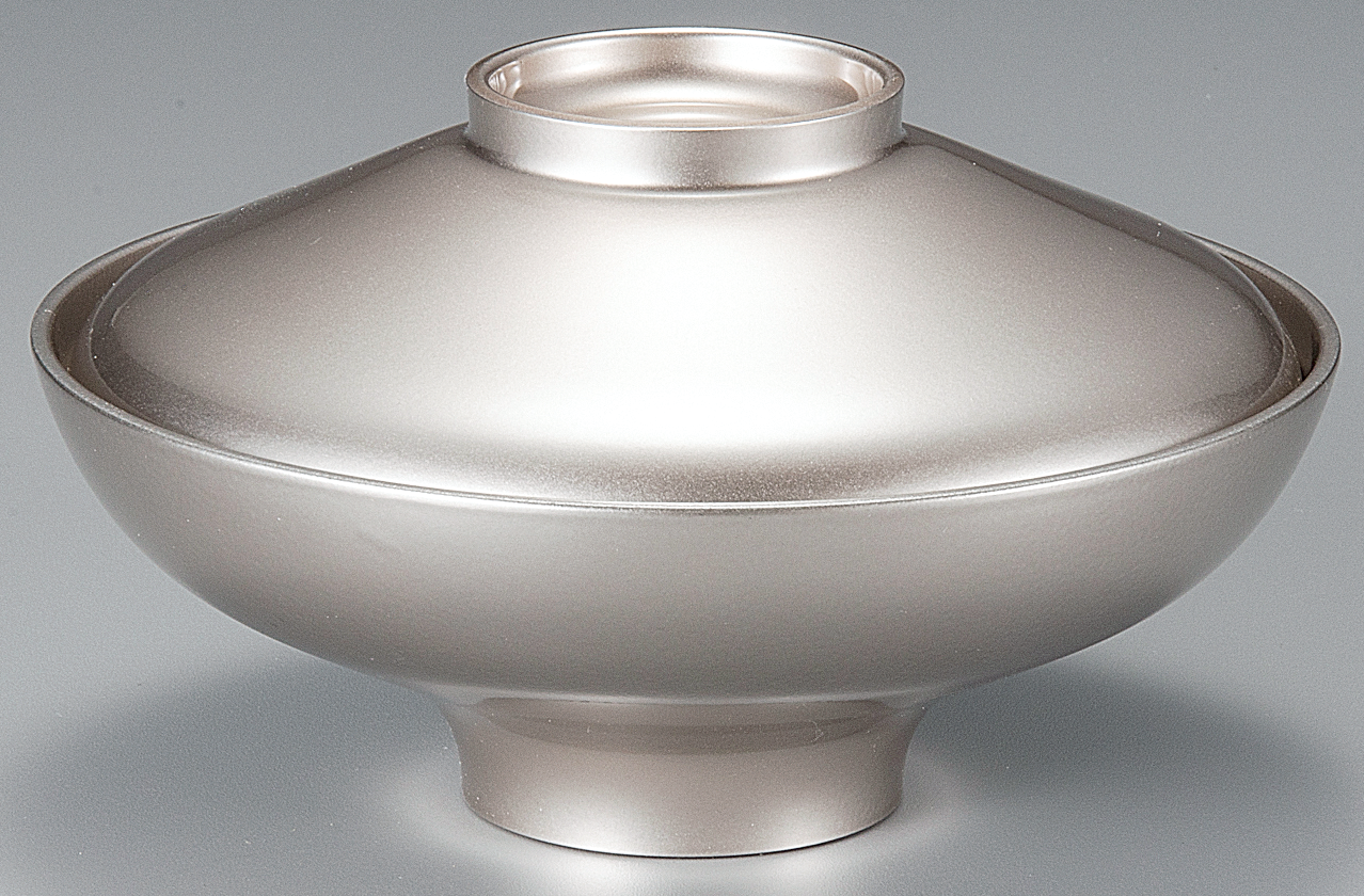 5寸 富士型煮物椀 総銀透き