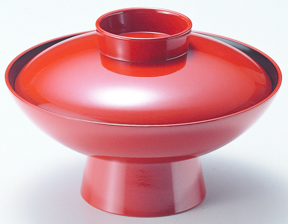 6寸 高台小槌椀 朱内黒