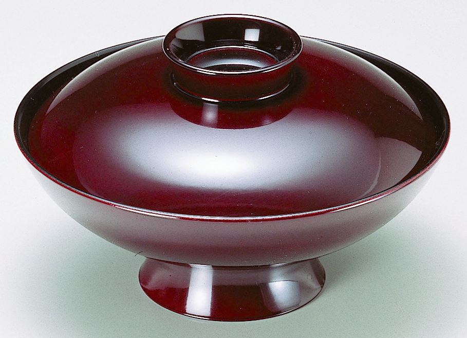 煮物椀 蓋付き 耐熱 5.5寸 木槌椀 溜内黒