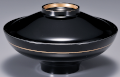 5寸 富士型煮物椀 黒高台内金内黒