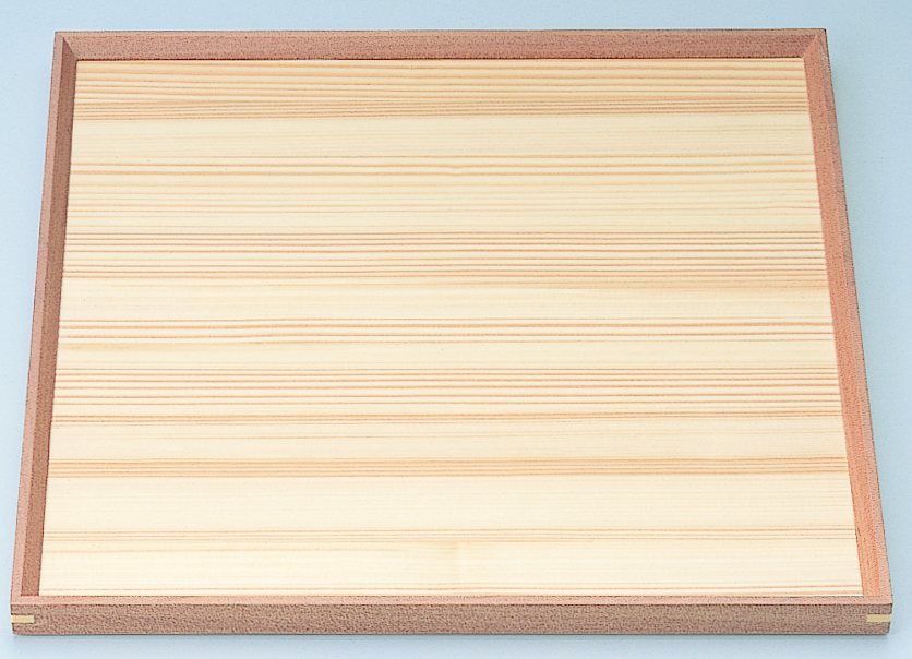 木製 組手白木角盆 クリアー仕上