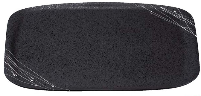 小判型 スイントレー 黒SLタタキ白糸乱 ノンスリップ加工 食洗対応