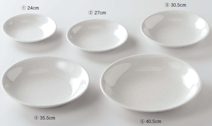 満月皿鉢 粉引 メラミン樹脂