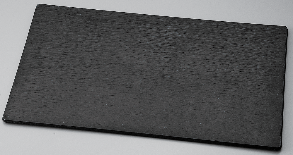 メラミン チャコール長角プレート 黒マット