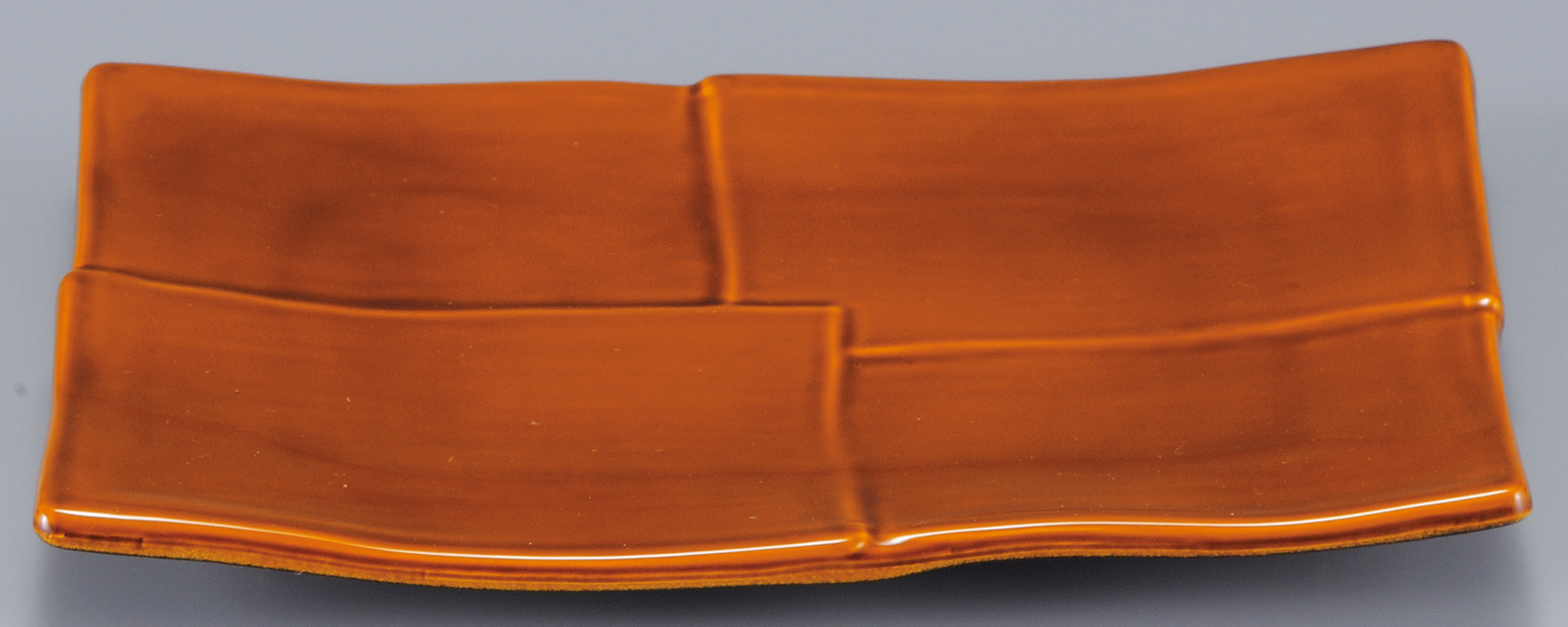 6.5寸 市松焼物皿 漆調春慶