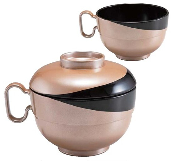 手付椀 耐熱仙才トッティー椀親蓋セット 黒内朱