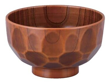 木調 亀甲汁椀 摺り