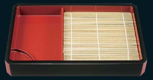 DX隅切 天ざる 黒内朱 本体(底板無)