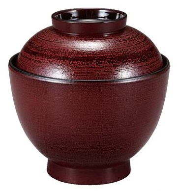 吸い物椀 蓋付き 食洗機対応 耐熱3.5寸 玉子椀 溜刷毛目300㏄