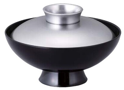 4寸耐熱小槌吸物椀 銀透き/黒内黒