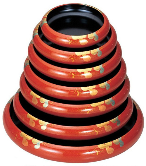寿司桶 寿冠鉢 朱パール蔦絵 ABS樹脂製の通販-フクジネット/業務用漆器