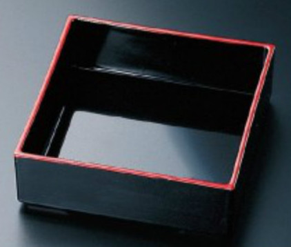 角鉢 黒天朱(A)/松花堂用器